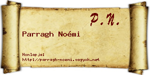Parragh Noémi névjegykártya