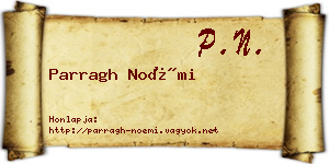 Parragh Noémi névjegykártya